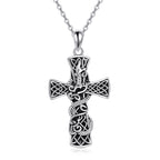 Cross Necklace Sterling Silver Cross Faith Celtic Dragon