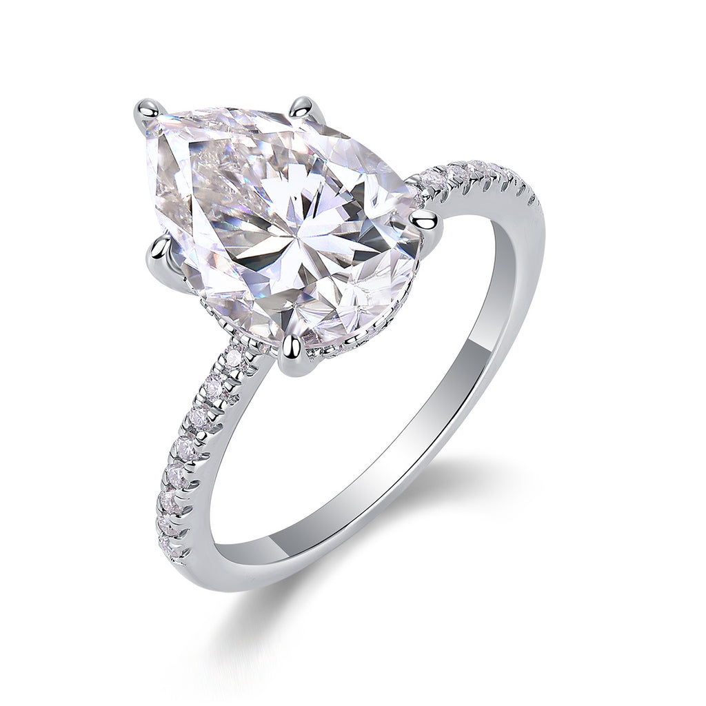 Light And Shadow - Moissanite S925 Sterling Silver And Platinum Diamond Ring