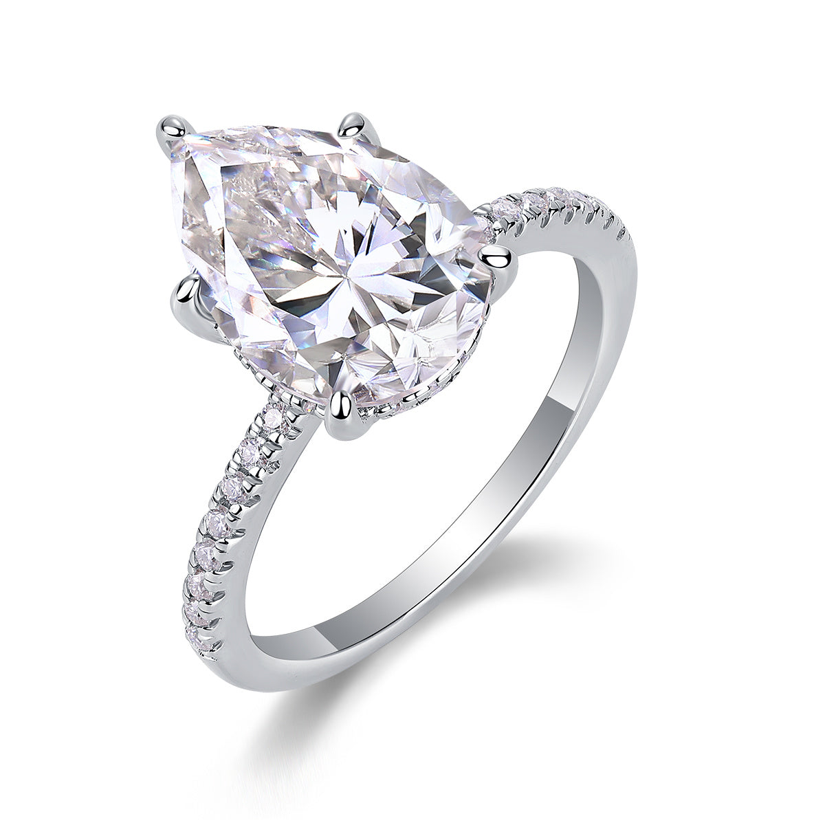 Light And Shadow - Moissanite S925 Sterling Silver And Platinum Diamond Ring
