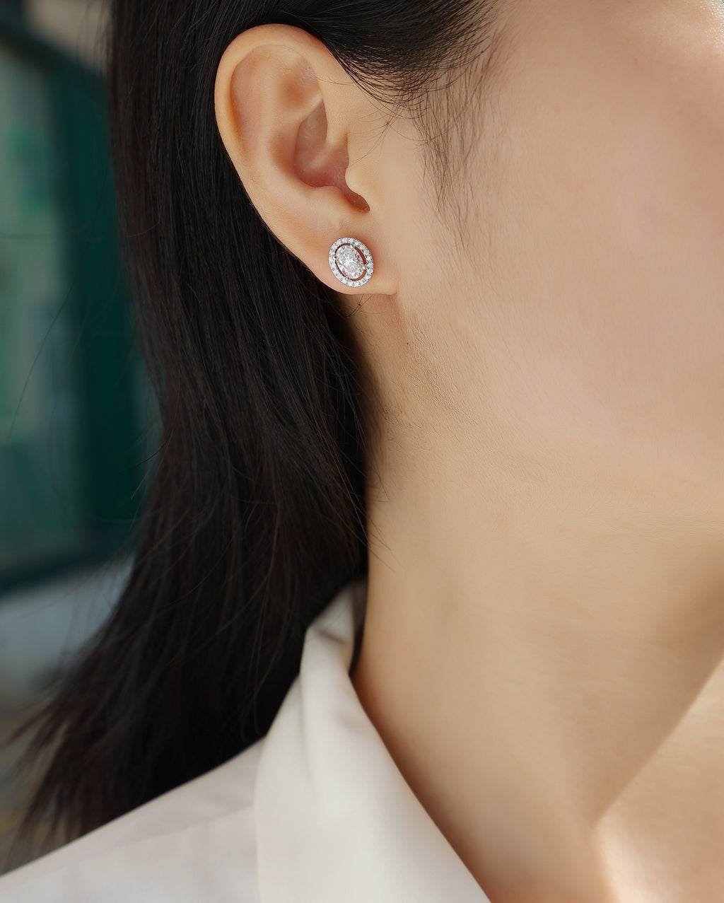 Phantom Night - Moissanite S925 Sterling Silver And Platinum-plated Stud Earrings