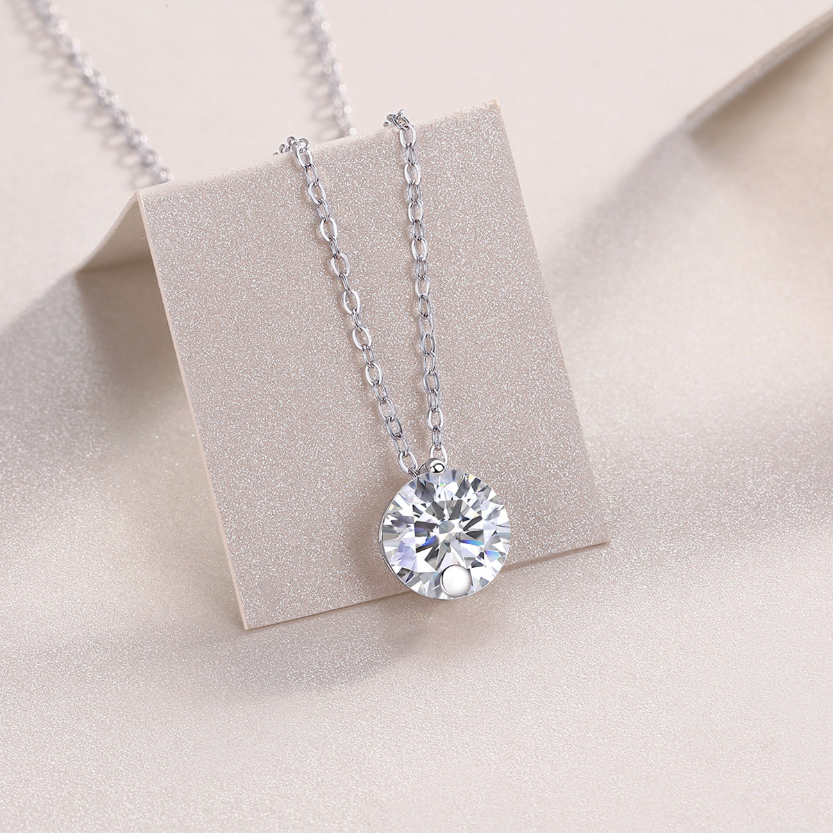 Simple Pleasure - 2-carat Moissanite S925 Sterling Silver And Platinum Plating