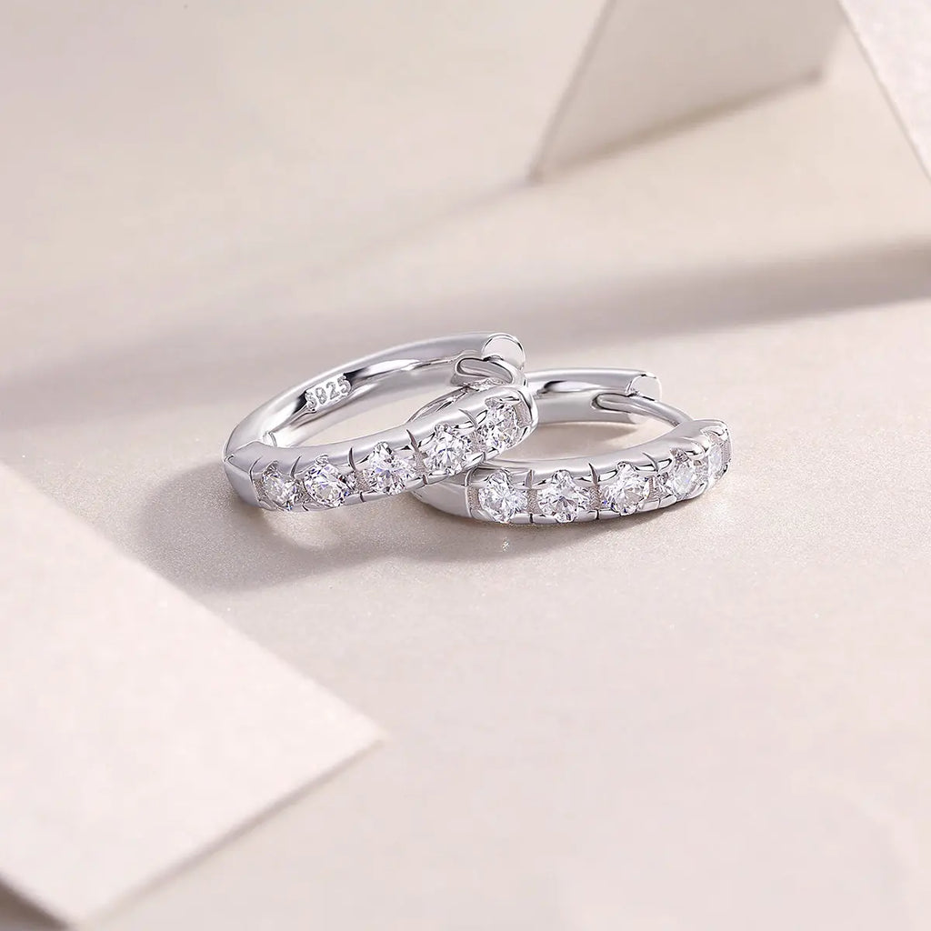 1Summer Iced Tea Stud Earrings with Moissanite S925 Sterling Silver and Platinum-Plated 