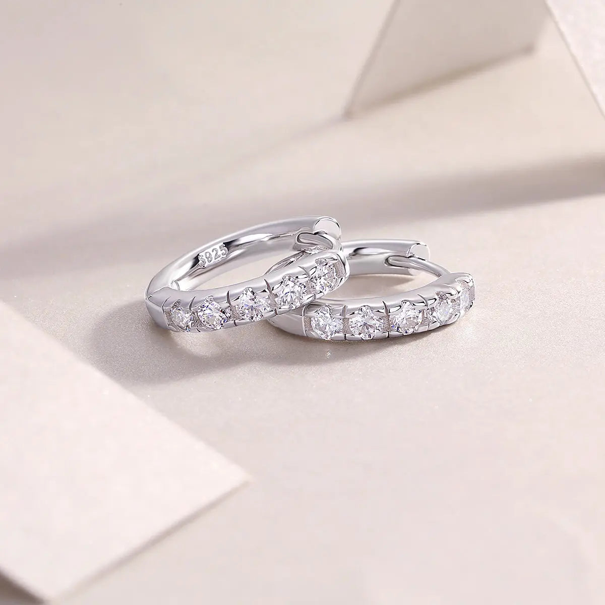 1Summer Iced Tea Stud Earrings with Moissanite S925 Sterling Silver and Platinum-Plated 