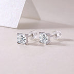 Unrestrained - Square Moissanite S925 Sterling Silver And Platinum-plated Earrings