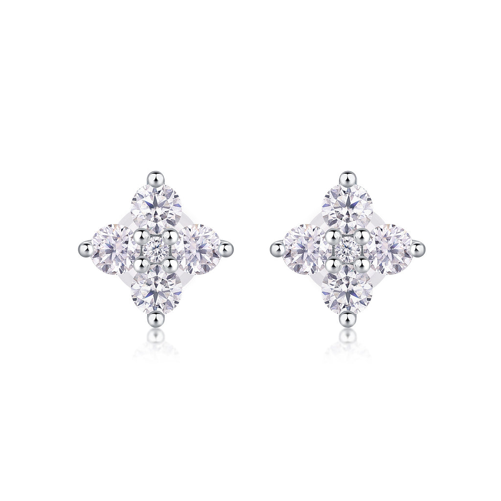 Sweetheart French - Moissanite S925 Sterling Silver And Platinum-plated Stud Earrings