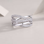 Brilliant Interweaving - Moissanite S925 Sterling Silver And Platinum-plated Diamond