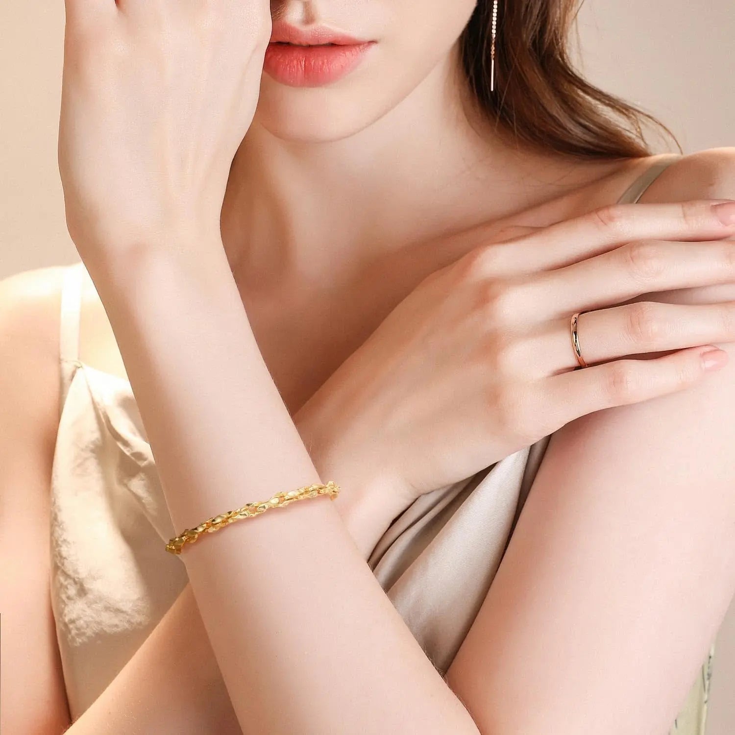 14K Gold Braided Chain Bracelet