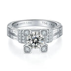 1-carat Luxury And Fashionable Light Luxury Jewelry Silver Ring Set With Top-quality Moissanite, S925 Silver Plated Platinum NP Collection