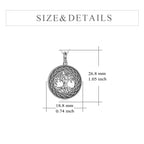 Tree of Life Urn Necklace Sterling Silver Circle Cremation Pendant Necklace