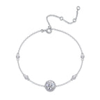 925 Sterling Silver Special-interest Design Round Bag Anti-drop Buckle Adjustable Bracelet