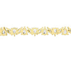 14K Gold Plated .925 Sterling Silver Simulated Marquise and Pear White Diamond Bracelet