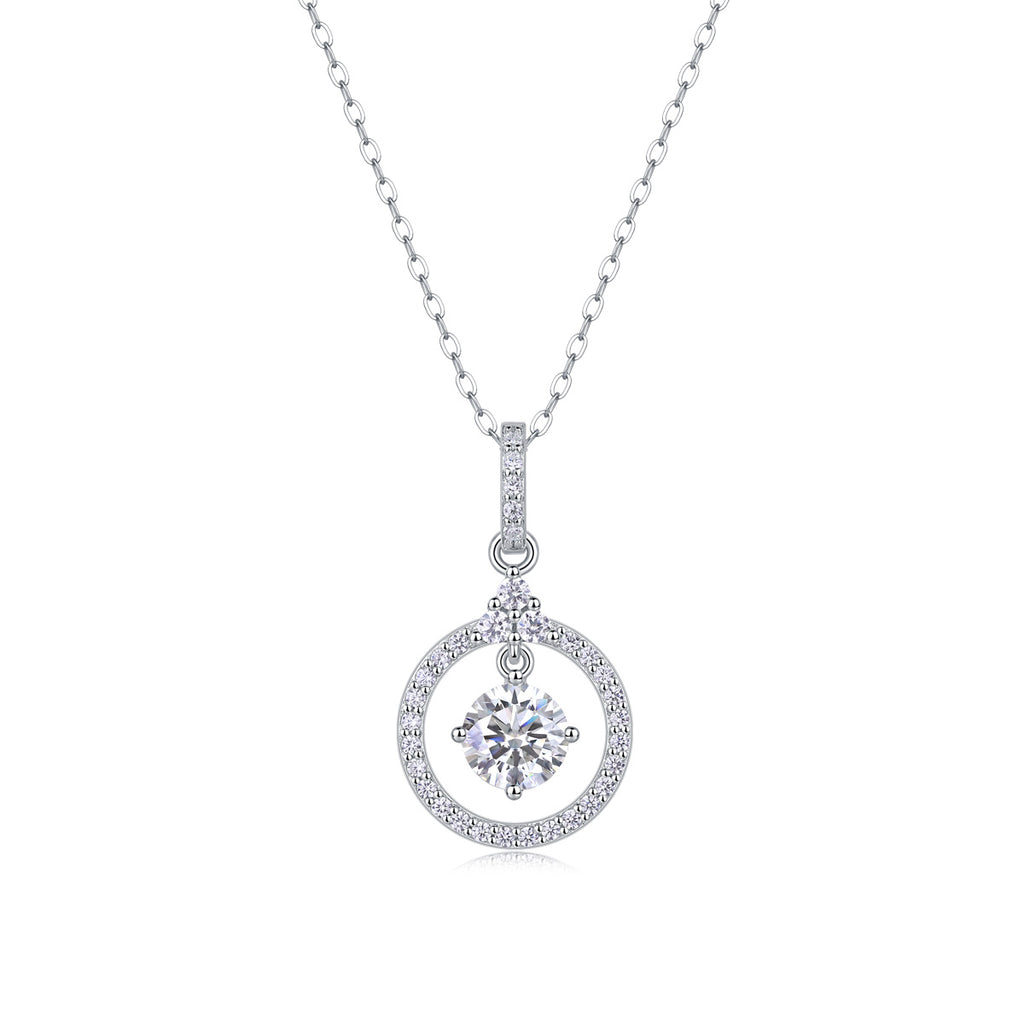 Love Ring - 1-carat Moissan Diamond S925 Sterling Silver And Platinum Plating Pendant