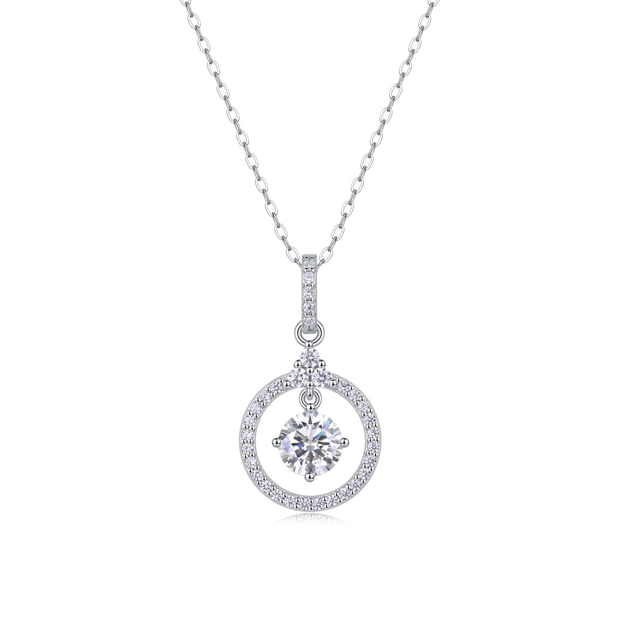 Love Ring - 1-carat Moissan Diamond S925 Sterling Silver And Platinum Plating Pendant