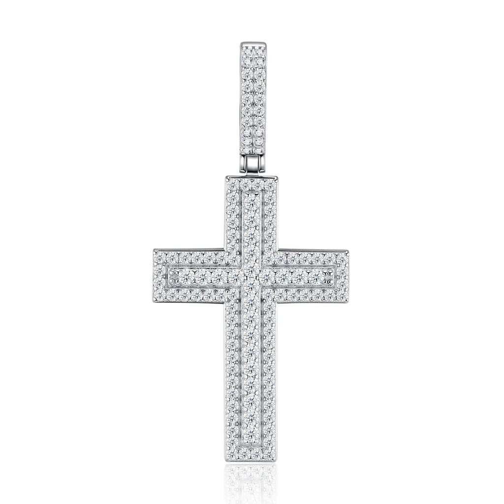A Luxurious And Fashionable Minimalist Jewelry Pendant Necklace Set With Top-quality Moissanite, Made Of S925 Silver Electroplated With Platinum. - N&P Colletion