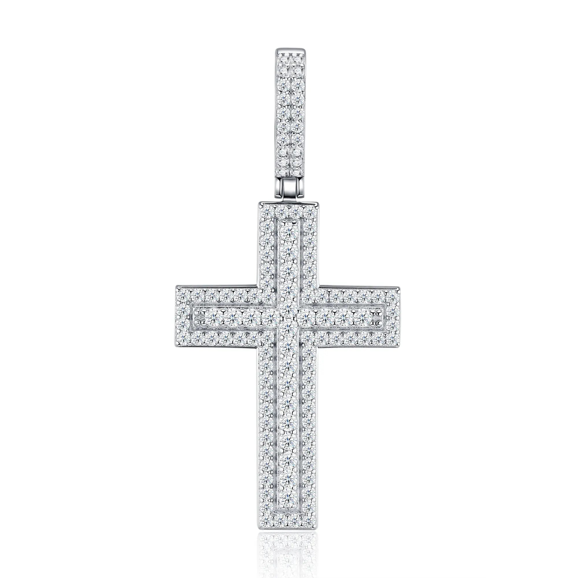 A Luxurious And Fashionable Minimalist Jewelry Pendant Necklace Set With Top-quality Moissanite, Made Of S925 Silver Electroplated With Platinum. - N&P Colletion