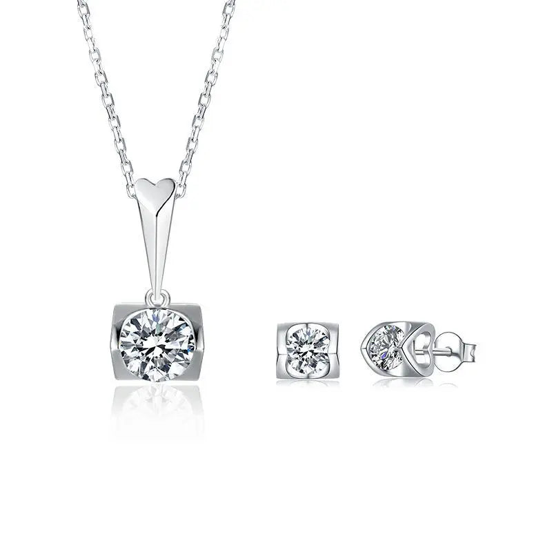 Fashion Stud Necklace S925 Sterling Silver Jewelry Set – Elegant Matching Jewelry Set NP Collection