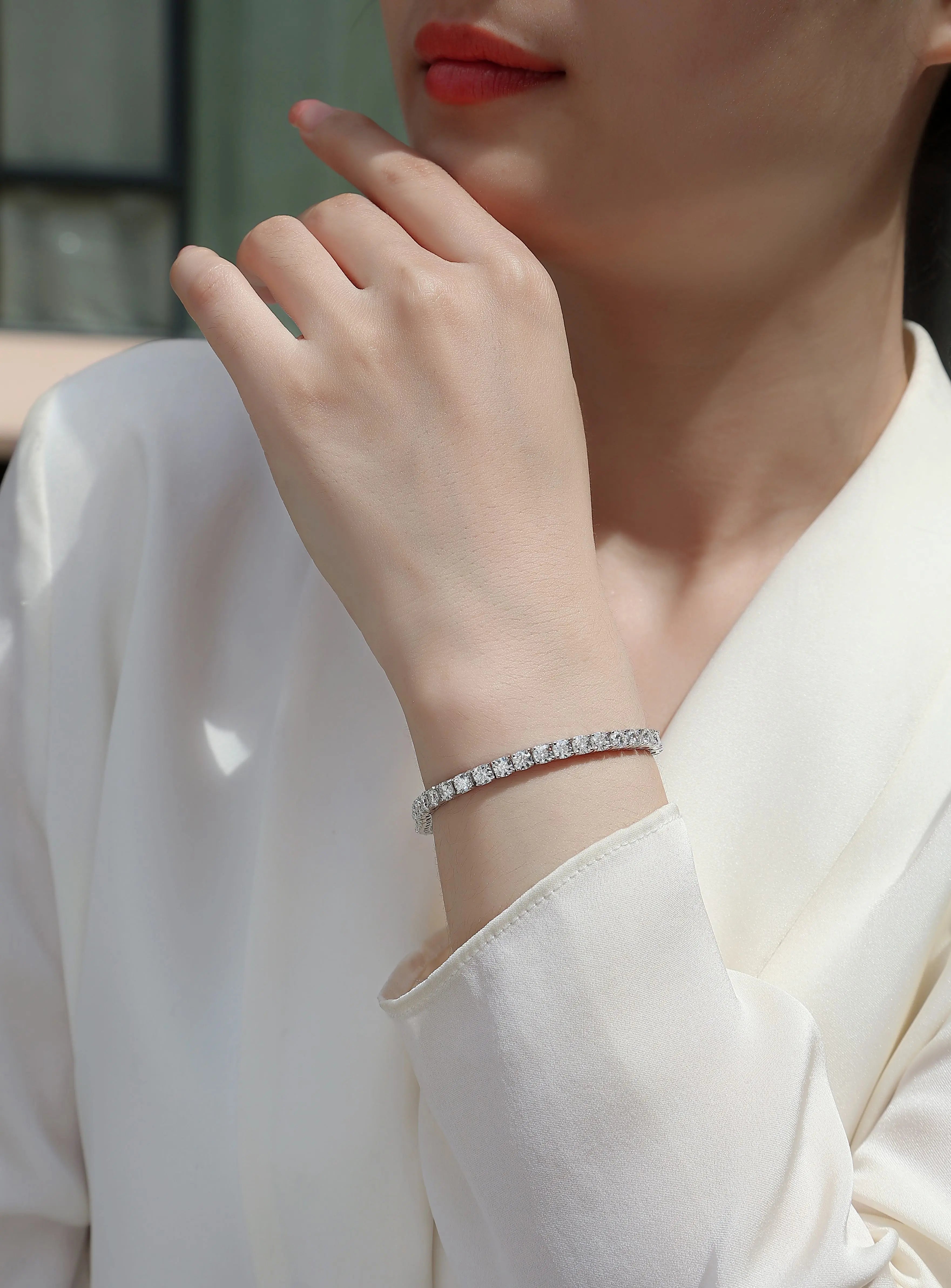 Universal Gravitation – Moissanite Fashion Light Luxury Silver Bracelet, S925 Platinum Plated NP Collection