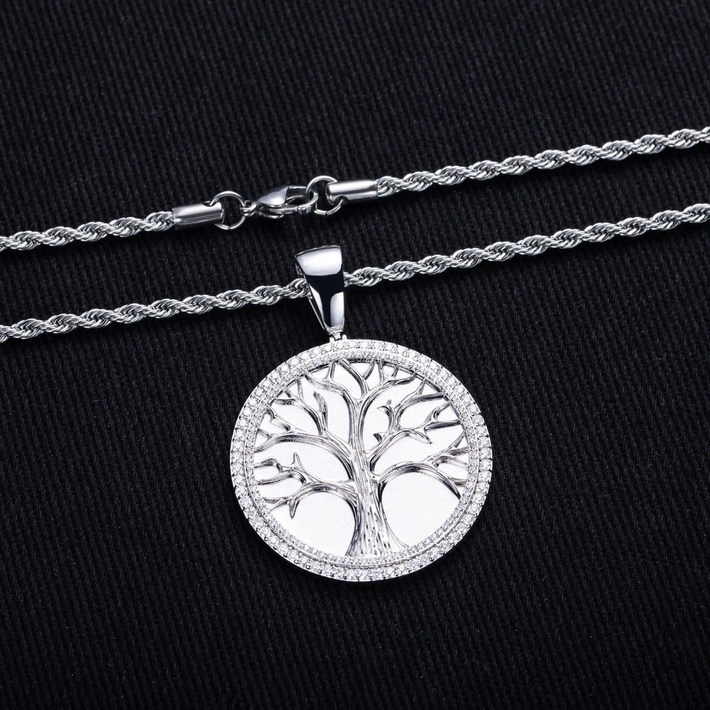 Minimalist Light-Luxury Copper Pendant With Diamonds Christmas Tree Design