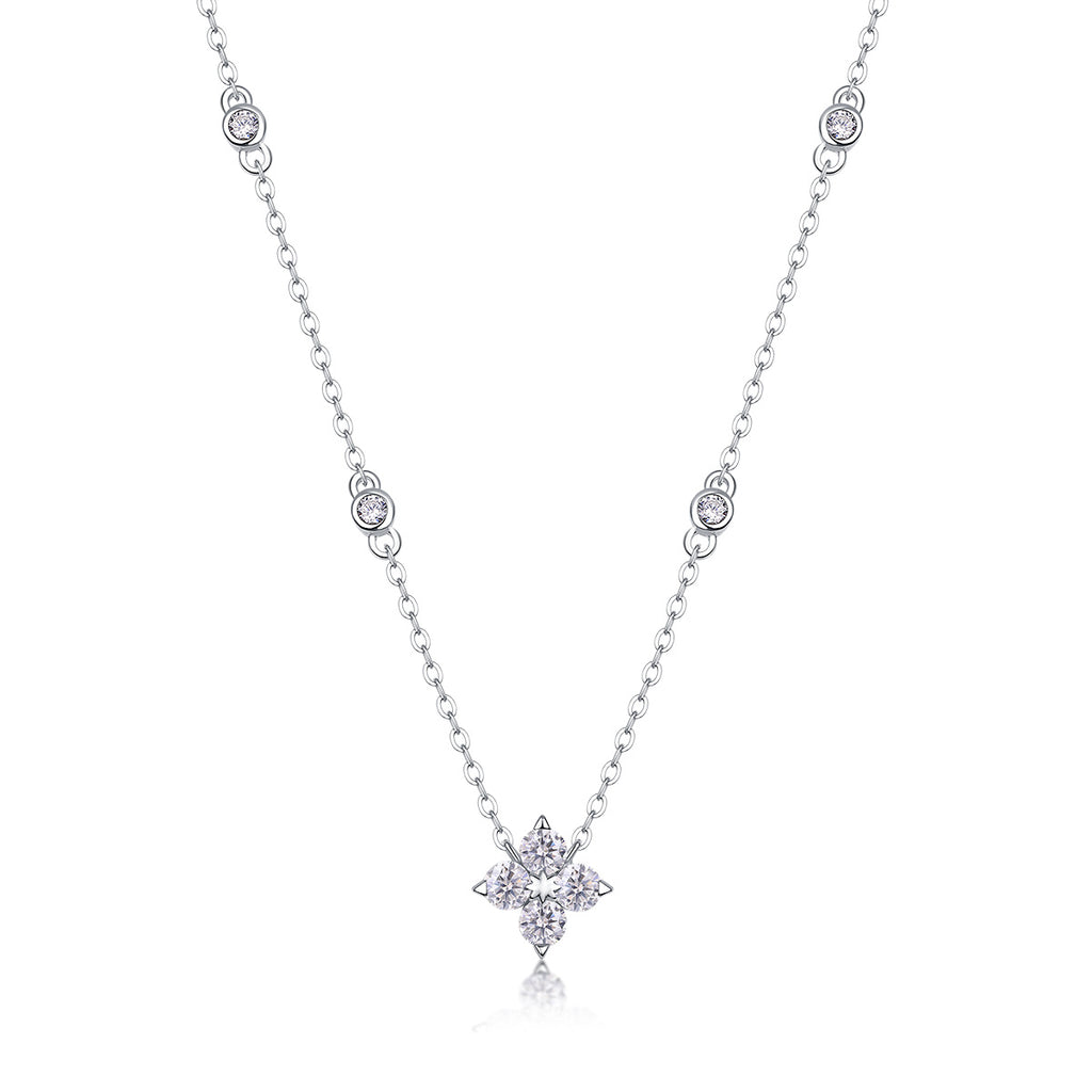 Sweetheart Halo - 2-carat Moissanite S925 Sterling Silver And Platinum Plating Pendant