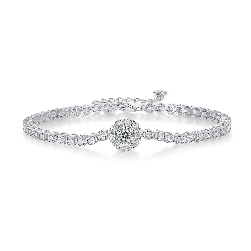 The Bridge Of Magpies-Mosan Diamond Silver Bracelet