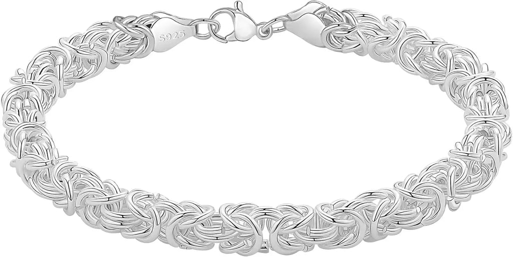 925 Sterling Silver Byzantine Bracelet