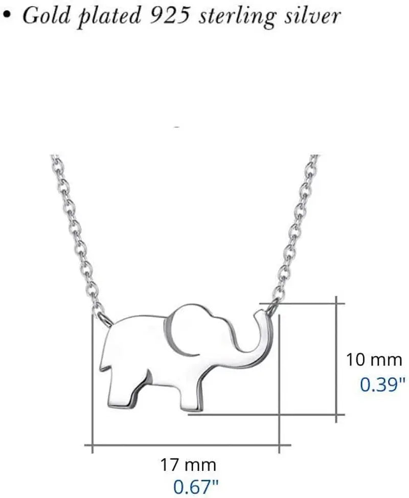 Lucky Elephant Necklace 925 Sterling Silver Necklace 
