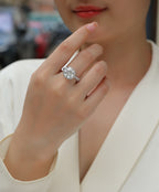 Starry Sky - 5-carat Moissan Diamond S925 Sterling Silver And Platinum-plated Diamond Ring