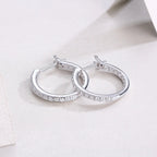 Streamer Diamond with Moissanite Silver Earrings 