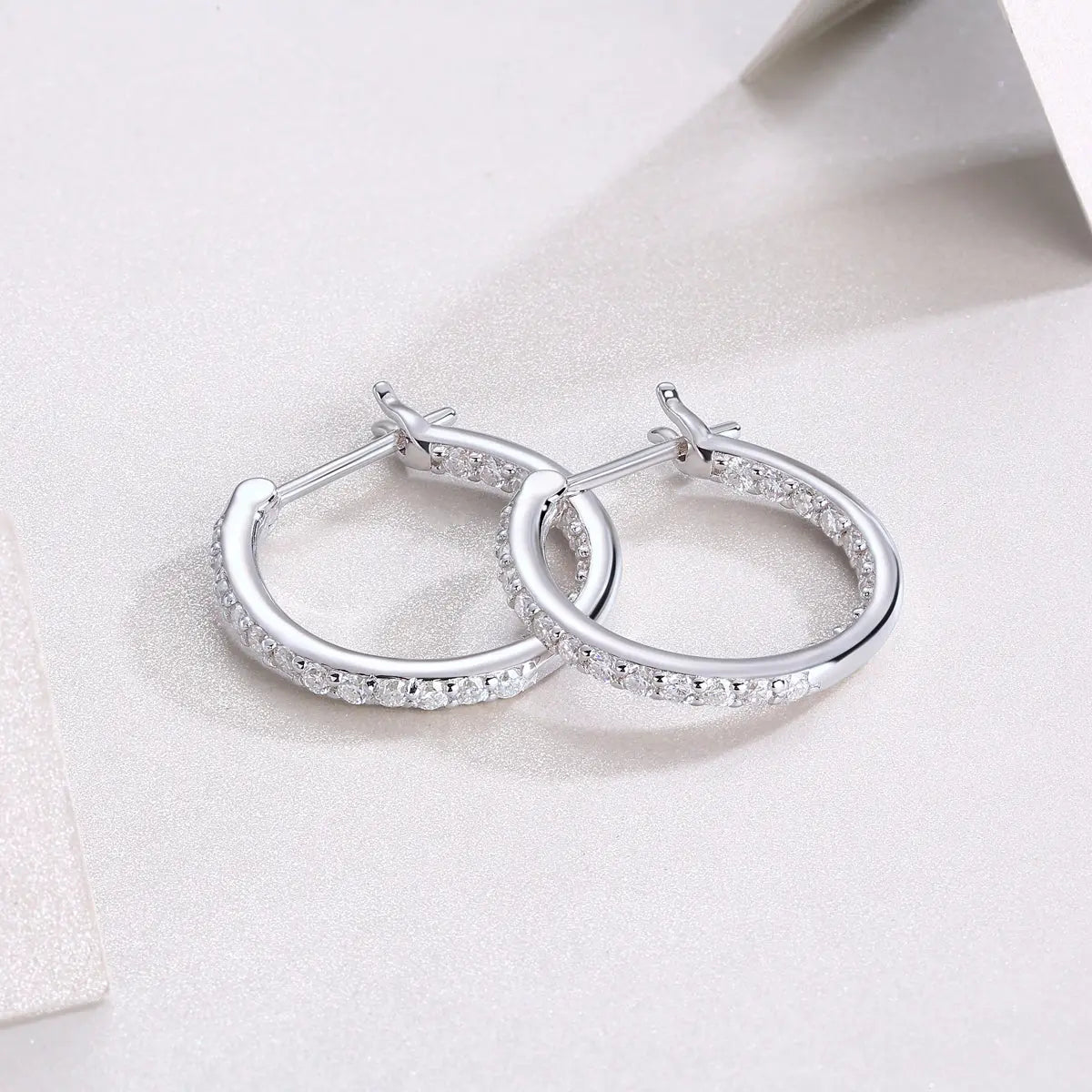Streamer Diamond with Moissanite Silver Earrings 