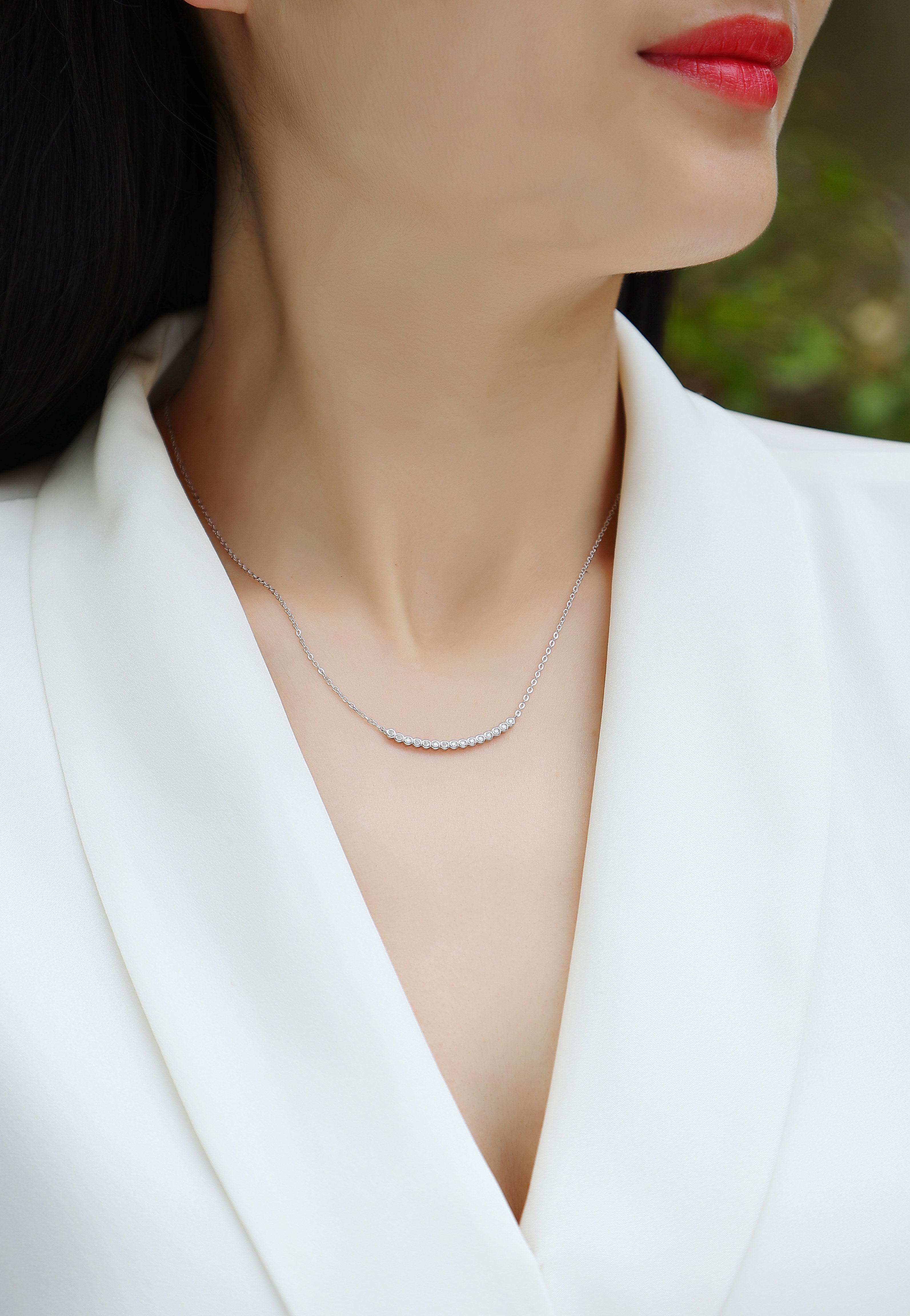 Floating World - Moissanite S925 Sterling Silver And Platinum-plated Pendant