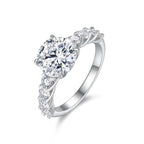 3-Carat Luxury Moissanite S925 Platinum-Plated Silver Ring – Light Luxury Jewelry NP Collection