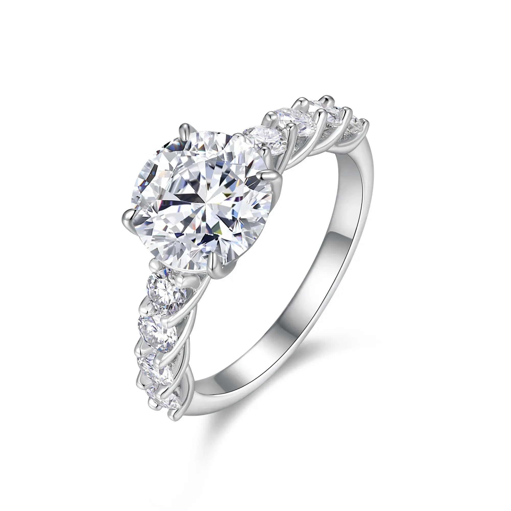 3-Carat Luxury Moissanite S925 Platinum-Plated Silver Ring – Light Luxury Jewelry NP Collection