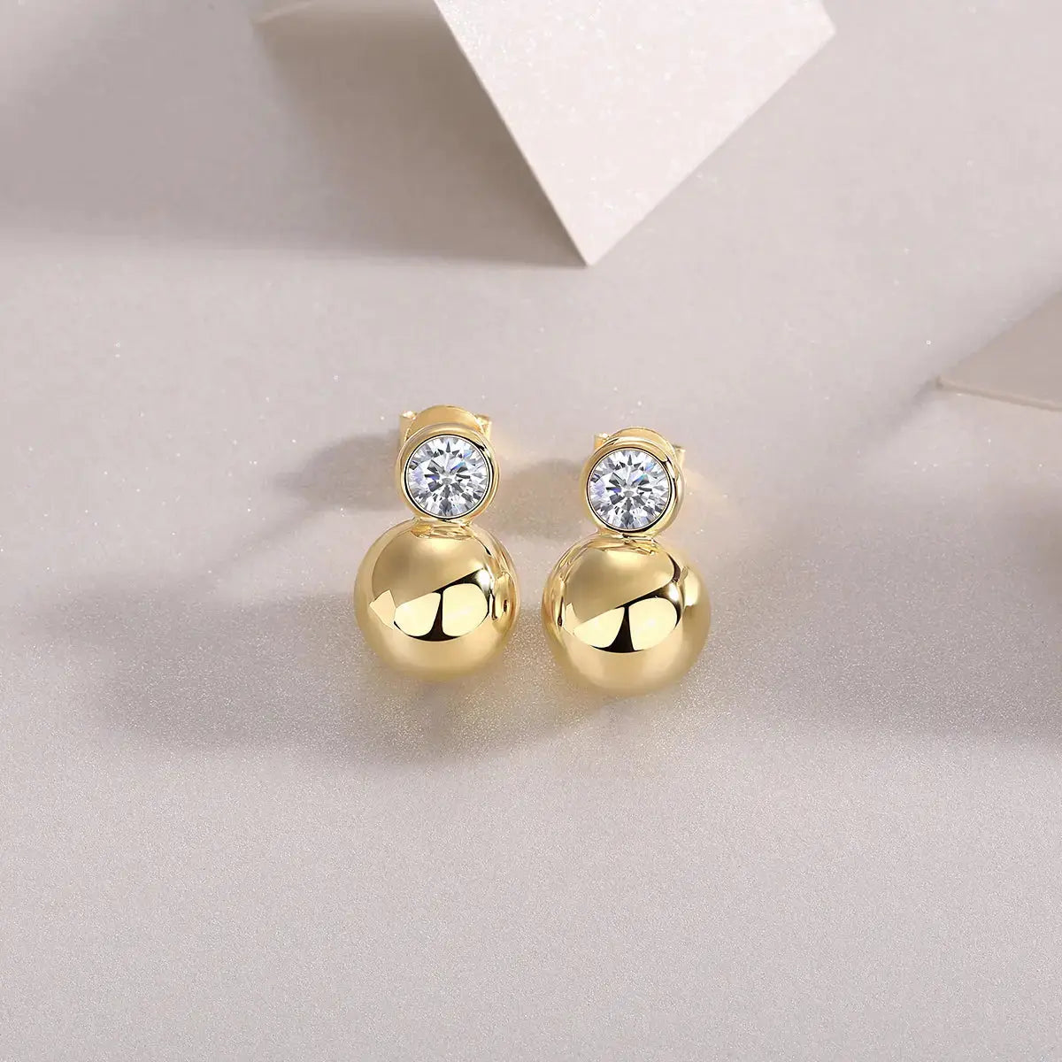 Crystal Drop Earrings - Set With Top-quality Moissanite Luxury Fashion Light Luxury Jewelry Silver Stud Earrings S925 Silver Electroplated Gold NP Collection