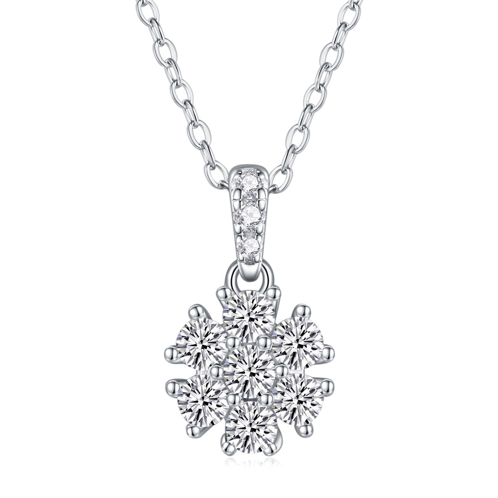 Snowflake Dance - Diamond Jewelry Pendant With Moissanite S925 Sterling Silver And Platinum Plating