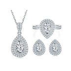Moissanite Water Drop Pear-Shaped S925 Sterling Silver Jewelry Set – Elegant Gemstone Set NP Collection