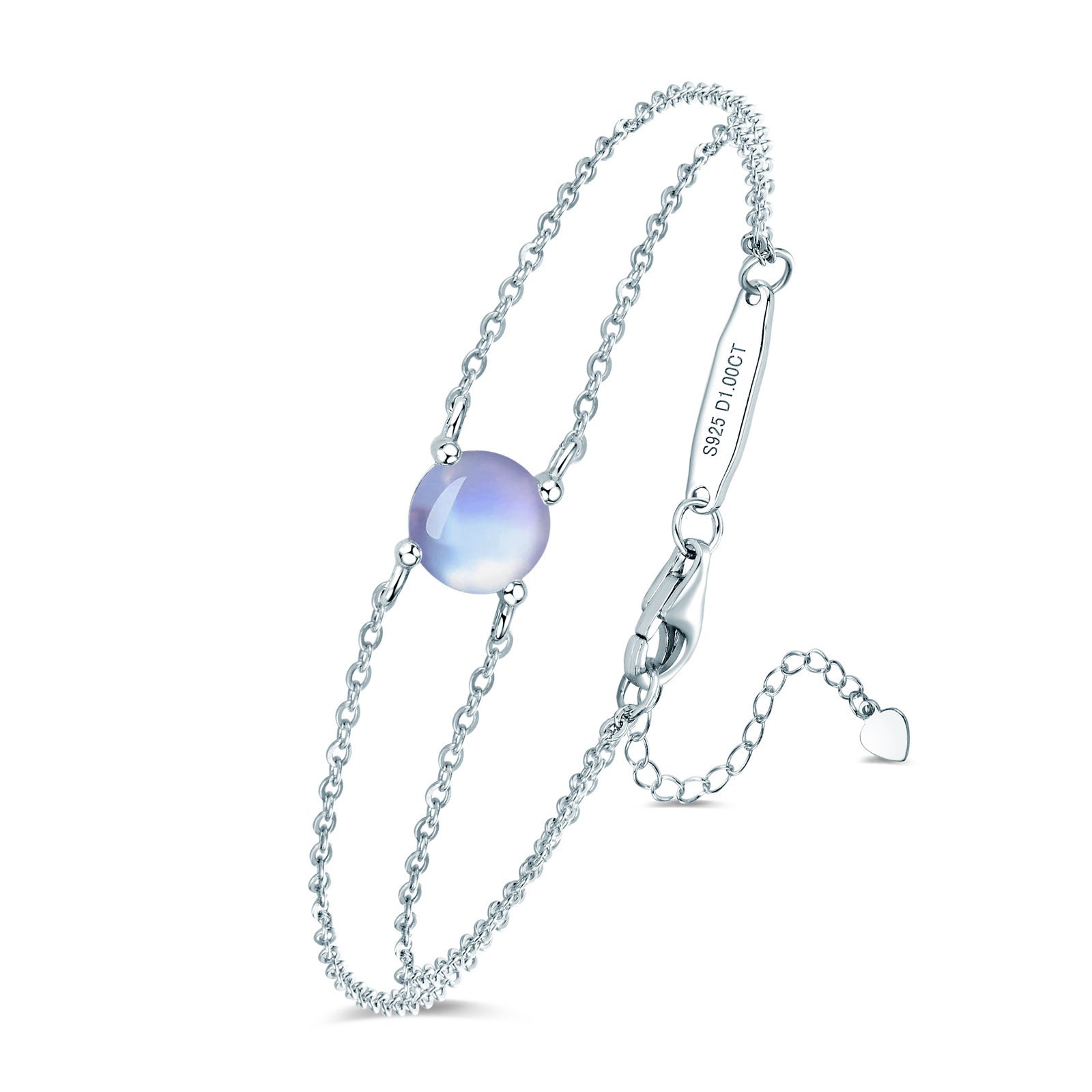 Four-claw Moissanite Bracelet All-match Silver Hand Jewelry