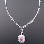 Zhou Hengfu Jewelry S925 Silver Cubic Zirconia Necklace