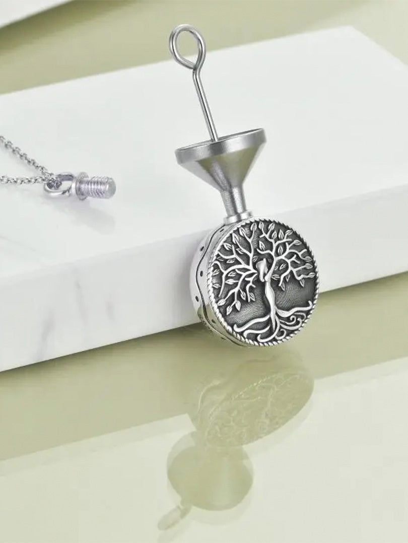 Tree of Life Urn Cremation Jewelry Necklace for Ashes in Sterling Silver