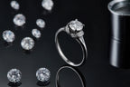 1-Carat Luxury & Fashionable Light Luxury Jewelry Silver Ring – Top-Quality Moissanite, S925 Platinum Plated NP Collection