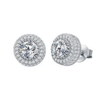 Pair Hip Hop Wedding Zircon Stud Earrings
