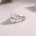 Crown Of Radiance - Moissanite S925 Sterling Silver And Platinum-plated Diamond Ring