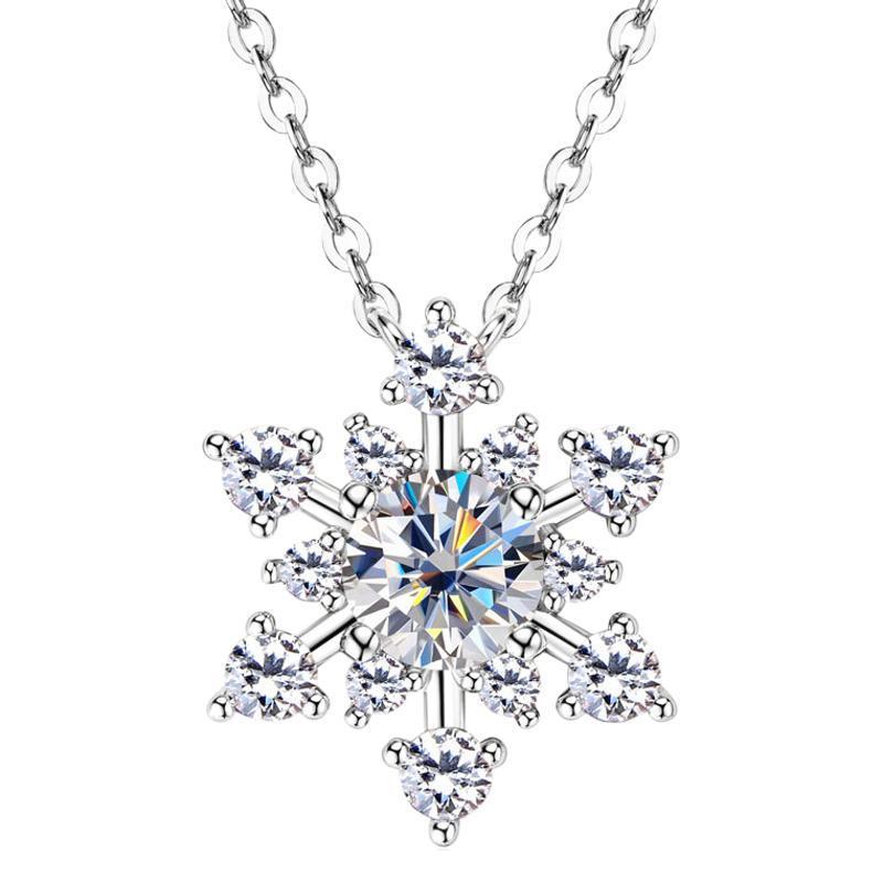 New Ins Style Snowflake Moissanite Necklace