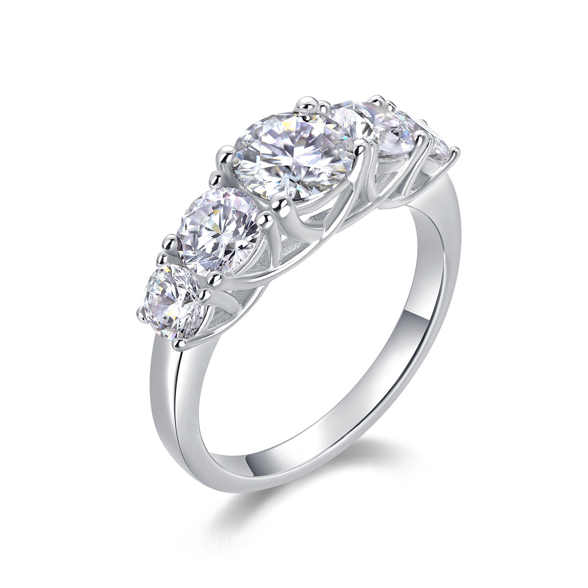 Deep Affection - 1-carat Top-quality Moissanite S925 Silver And Platinum-plated Diamond Ring