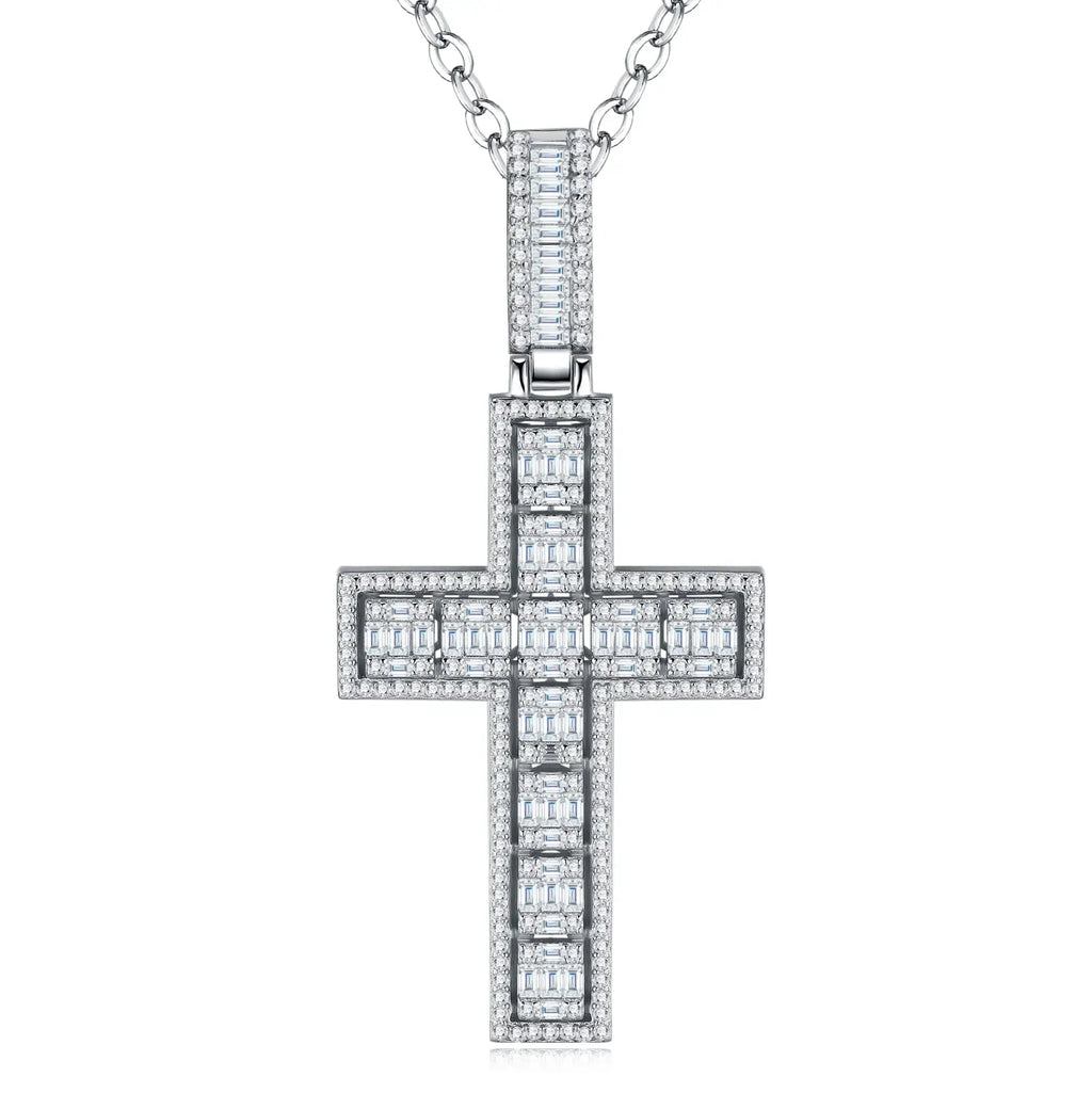 A Luxurious And Fashionable Minimalist Jewelry Pendant With Top-quality Moissanite, Made Of S925 Silver Electroplated With Platinum. - N&P Colletion