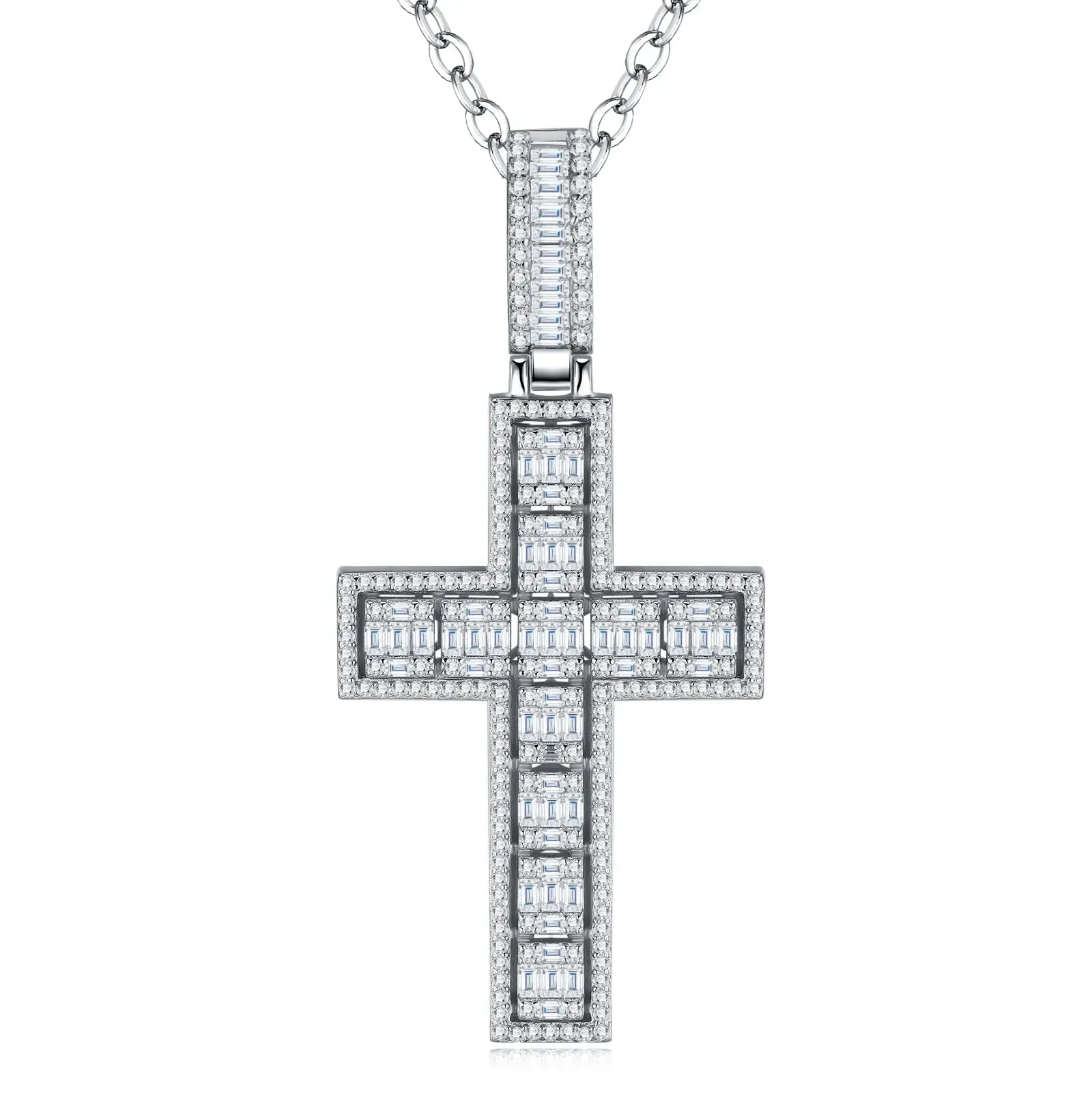 A Luxurious And Fashionable Minimalist Jewelry Pendant With Top-quality Moissanite, Made Of S925 Silver Electroplated With Platinum. - N&P Colletion