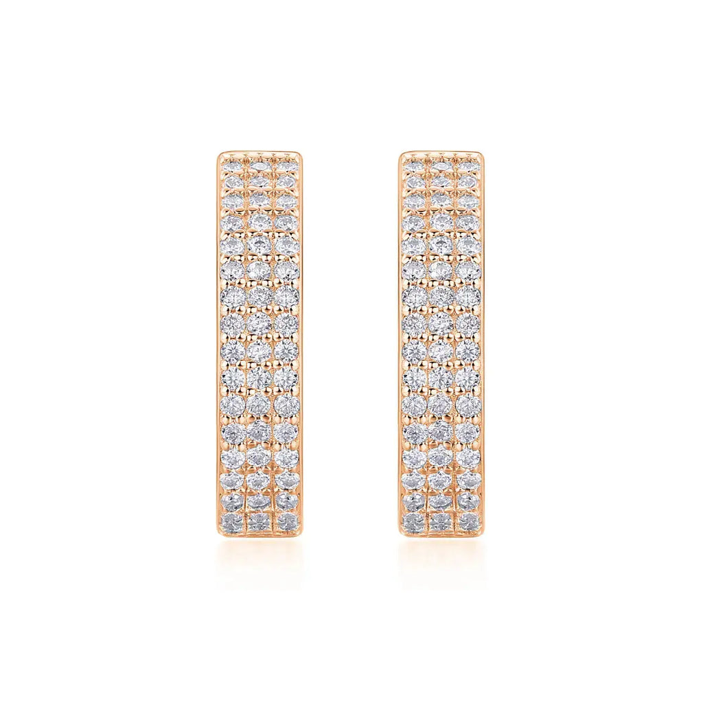 Slow Pace - Top-quality Moissanite Luxury Fashion Light Luxury Jewelry Silver Stud Earrings S925 Silver Plated Platinum NP Collection