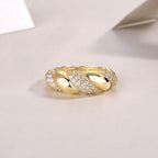 Moissanite S925 Sterling Silver And Gold-plated Diamond Ring