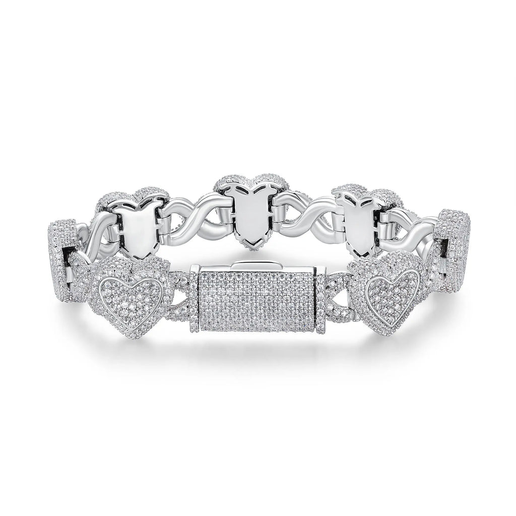 A Luxurious And Fashionable Minimalist Jewelry Bracelet Featuring Top-quality Moissanite, Made Of S925 Silver Electroplated With Platinum. - N&P Colletion