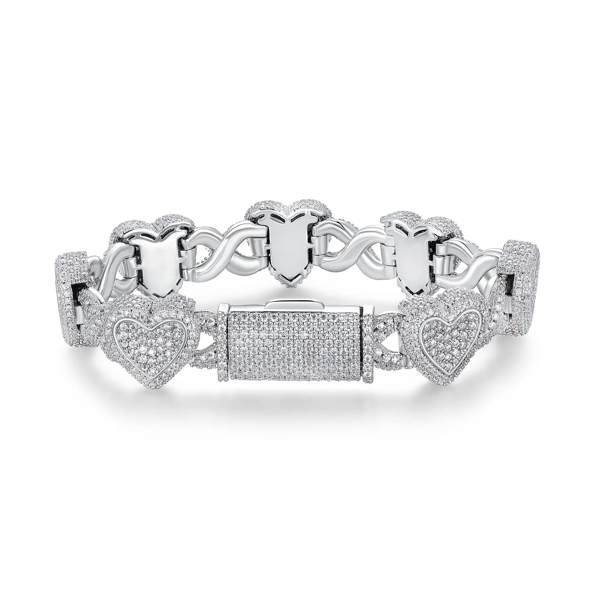 A Luxurious And Fashionable Minimalist Jewelry Bracelet Featuring Top-quality Moissanite, Made Of S925 Silver Electroplated With Platinum. - N&P Colletion