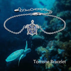Sterling Silver Abalone Sea Turtle Adjustable Ankle Jewelry NP Collection